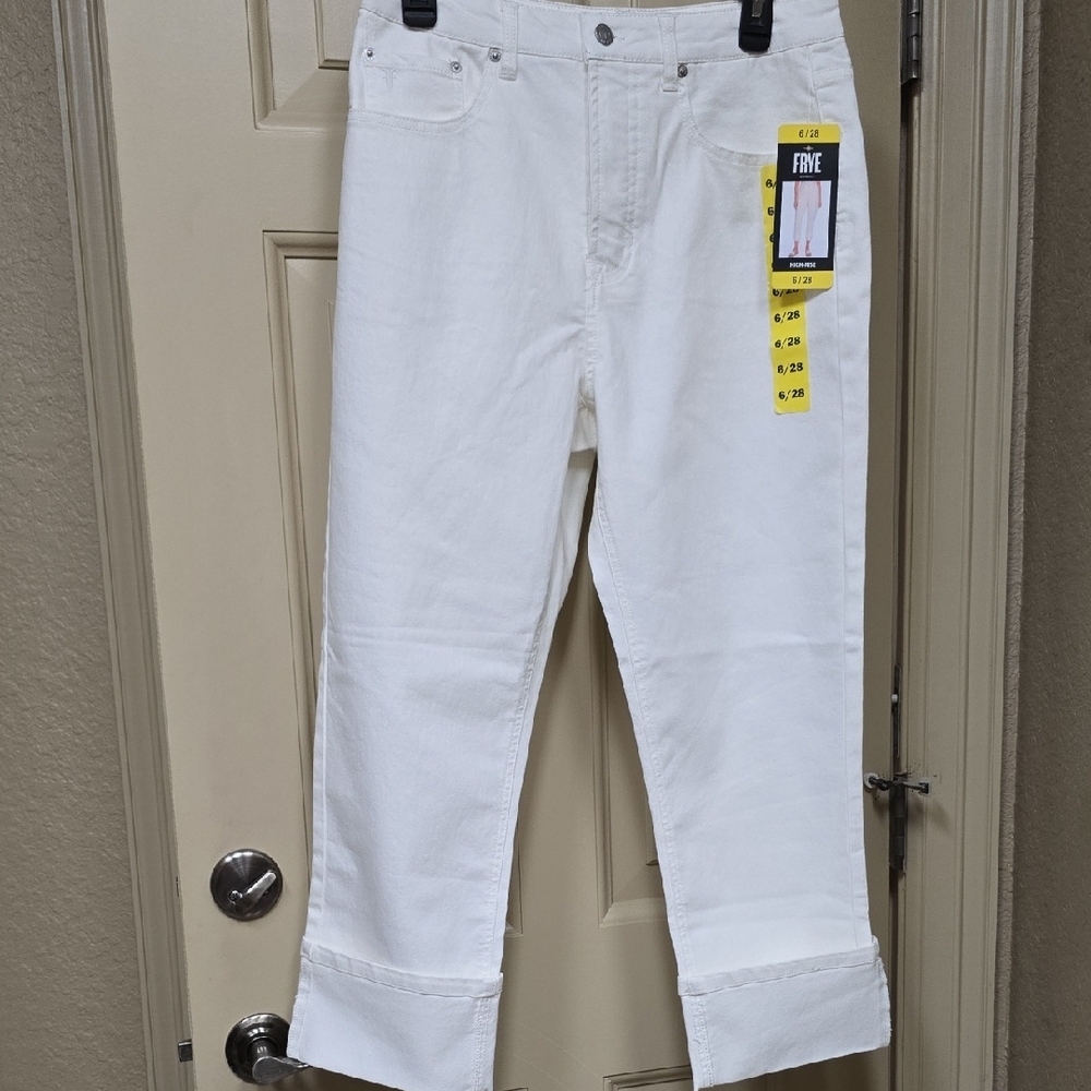 White Straight-Leg Jeans